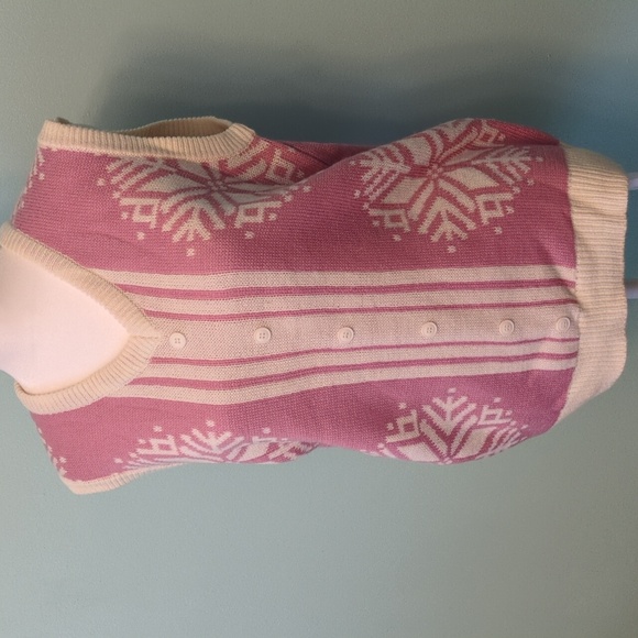 Sweaters - Cute Christmas Snowflake Pink Vest Sweater